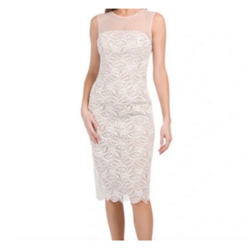 Dress the Population Dress Tegan White Lace Cocktail Dress Size Small